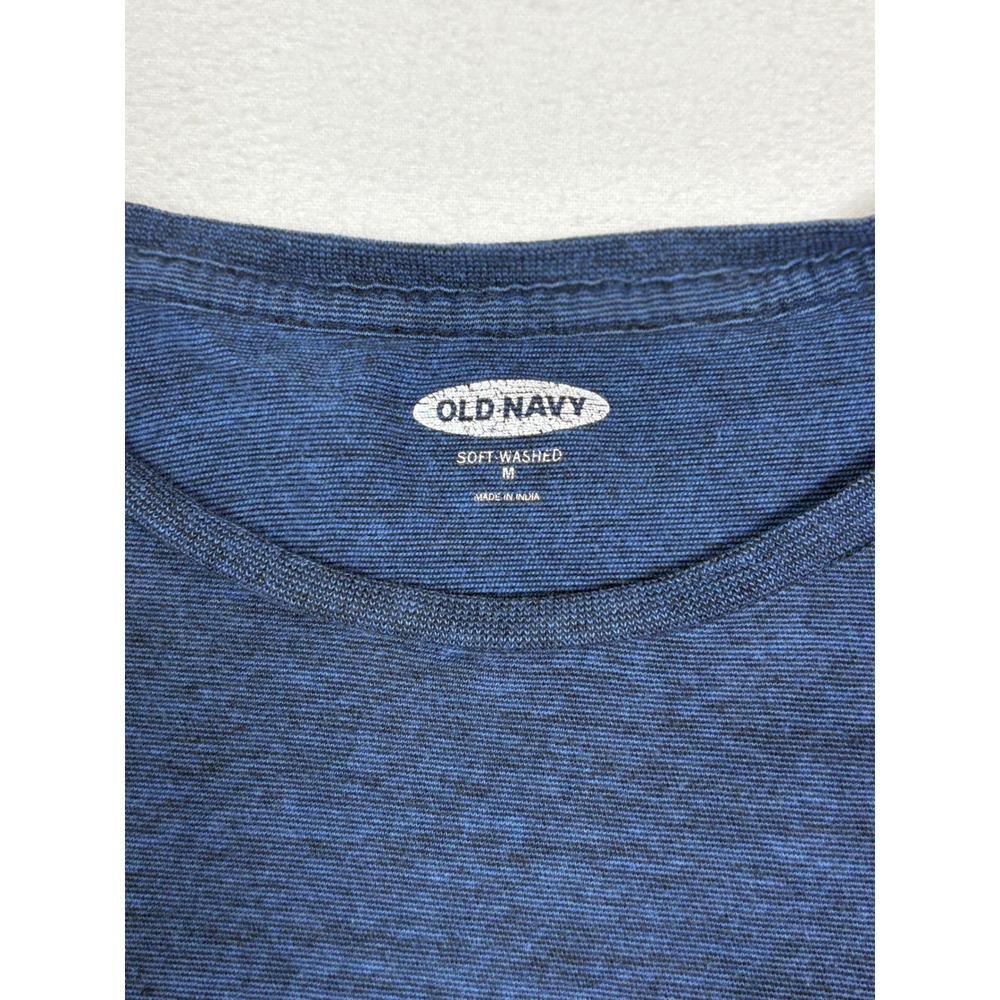 Old Navy Soft-Washed Womens M Navy Blue Heathered Cotton Short Sleeve T-Shirt - Picture 3 of 6